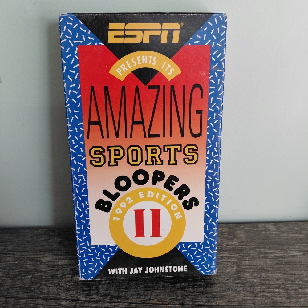 ESPN Amazing Sports Bloopers II 1992 Edition VHS Jay Johnstone Vintage 90s Tape